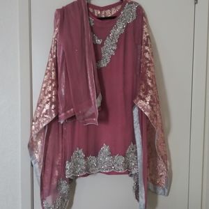 Custom made pakistani party wear shirt and dupatta